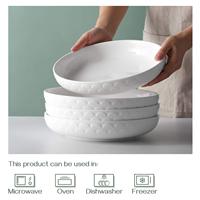 Vente d'usine, bol à pâtes en porcelaine, grands bols de service, assiettes blanches pour fête, soupe, vaisselle en céramique, ensemble de plats