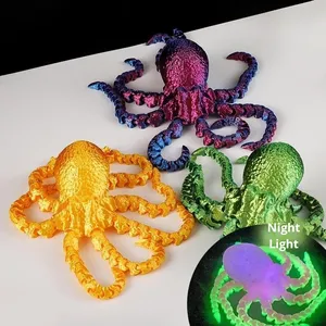 Modèles d'animaux pieuvre et calmar imprimés en 3D en gros, articulations mobiles, personnalisables, OEM, jouets pour enfants en plastique, en stock - Product Image 3