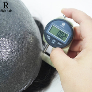 Parrucchino da <span class=keywords><strong>Uomo</strong></span> di Alta Qualità, Pelle Ultra Sottile 0.04-0.12mm, Capelli Remy, Parrucca Super Sottile con Base in PU, <span class=keywords><strong>Extension</strong></span> per Capelli, Parrucca Maschile - Product Image 4