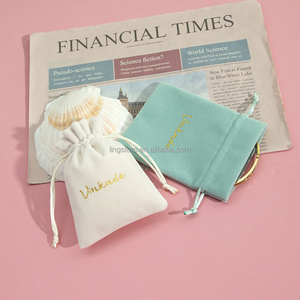 7x9cm Wholesale Luxury White Pink Green Cream High End <b>Thick</b> Velvet Pouch Jewelry Drawstring Gift Pouch Bag Packaging for <b>Ring</b> - Product Image 6