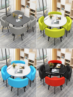 Ensemble Table et Chaises Rondes Style Design Moderne Mobilier de Restaurant Cantine Café Table et Chaise Fast Food pour Salon de Café