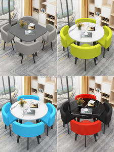 Set di Arredamento per Ristorante con Tavolo Rotondo e Sedie in Stile Moderno per Mensa Caffetteria e <span class=keywords><strong>Fast</strong></span> <span class=keywords><strong>Food</strong></span> - Product Image 3
