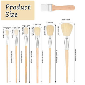 Juego de 7 Pinceles de Lana Suave Bview Art para Cerámica, Dorado y Pintura en Múltiples Superficies, Herramientas para <span class=keywords><strong>Dibujo</strong></span> Acrílico y Acuarela - Product Image 2