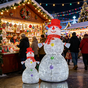 Décoration <span class=keywords><strong>de</strong></span> Noël 3D en LED, sculpture géante <span class=keywords><strong>de</strong></span> <span class=keywords><strong>bonhomme</strong></span> <span class=keywords><strong>de</strong></span> <span class=keywords><strong>neige</strong></span> en acrylique éclairée, grands motifs <span class=keywords><strong>lumineux</strong></span> pour la décoration extérieure et intérieure - Product Image 4