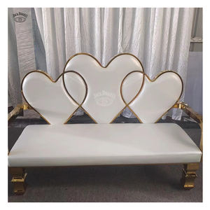 कारखाने सीधे थोक लक्जरी गोल्डन वेडिंग इवेंट दो सीट आधुनिक सोफा स्टेनलेस स्टील - Product Image 2