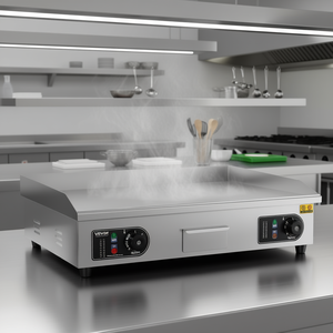 Plaque chauffante électrique Vevor 4400W en acier inoxydable, surface plate commerciale, température réglable, 28,74 x 15,75 pouces - Product Image 2