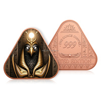 Conception personnalisée, barre de cuivre pur à 99,9 % de 1 once, forme triangulaire, mythologie de l'Egypte ancienne, barre de lingot de haute qualité