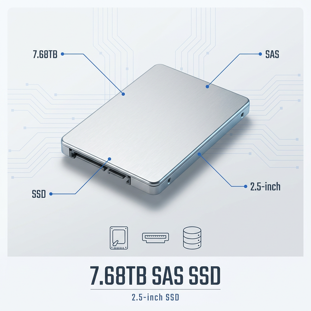 7.68TB SAS SSD 2.5 Inch Enterprise Server Data Center Storage Virtualization Database Server