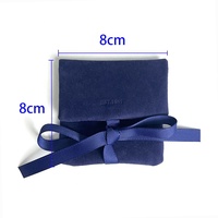 Individuelles Logo Dunkelblaue Wildleder-Samt-Umschlagtasche mit Satinfutter für Schmuck, Geschenke und Aufbewahrung