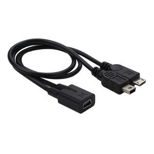 Cable Divisor Mini USB Hembra a Mini 5p Macho y Micro 5p Macho para Carga, Navegación de Coche y Cámara de Salpicadero - Product Image 1