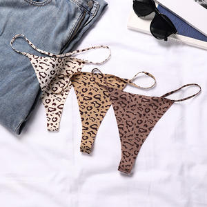 String sexy à motif léopard taille basse pour femmes, sous-vêtements T-back, sans couture, respirant, écologique, culottes - Product Image 4
