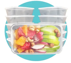 Recipientes de plástico para alimentos con tapas-Microondas, congelador Apto para lavavajillas-Hermético, sin BPA, reutilizable, reciclable