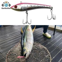Vente en gros Leurre de pêche VIB coulant 130mm 70g pour gros poissons, thon, voilier, GT, avec hameçon triple VMC, pour la pêche à la traîne, leurre de pêche dur