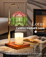 Lampe à cire fondue rétro en marbre, chauffe-bougie aromatique sans fumée à intensité variable, veilleuse décorative style Ins, cadeau