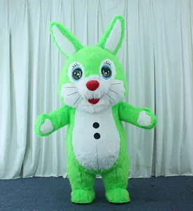 Vestido de fiesta Popular para adultos, disfraz de Mascota de conejo, de Pascua, inflable, gran oferta