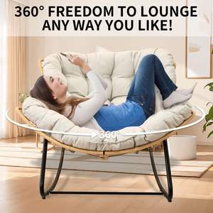 Fauteuil Papasan Royal DB en forme d'œuf, pliable, en rotin tressé, chaise longue d'extérieur, mobilier de jardin, design moderne - Product Image 4