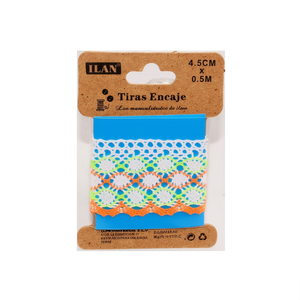 Nastri in Pizzo Ilan 4,5Cm X 0,5M Bianco Arancione Materiali per Artigianato - Product Image 1