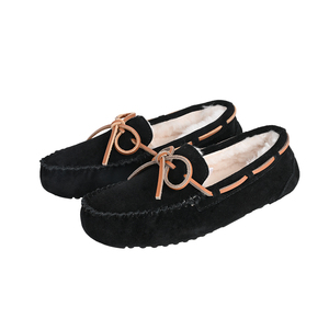 Handmade Anti Slippery Women's Winter Boat Shoes Custom Logo Real Leather <strong>Ladies</strong> Flats <strong>Moccasin</strong> <strong>Slipper</strong> - Product Image 1