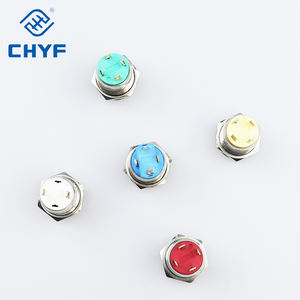 مفتاح بقفل ذاتي 5 فولت/12 فولت/24 فولت/V زر دفع طاقة معدني مقاوم للماء مصباح ليد دائري مسطح 12/16/19/22 حجم - Product Image 3