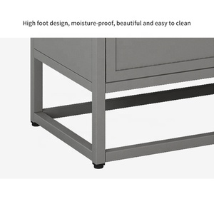 Cinza 3-<span class=keywords><strong>Layer</strong></span> Aparador Buffet Servidor Armário Metal Cozinha Armário Console Mesa para Jantar & Sala de Estar Mobiliário Doméstico - Product Image 6