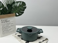 Casserole en céramique antiadhésive en aluminium moulé sous pression de conception moderne de 18 cm 2 L avec poignée en bakélite pour cuisinière à induction Cuisine à domicile