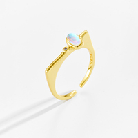 FUAMAY 2025 Bijoux minimalistes en laiton plaqué or 18 carats, 12 pierres de naissance multicolores et multiformes, bague ouverte carrée pour cadeau de Noël