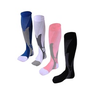 Chaussettes de compression personnalisées de qualité pour hommes femmes 20-30mmhg genou respirant athlétique chaussettes de cyclisme automne équipage en gros 10 paires