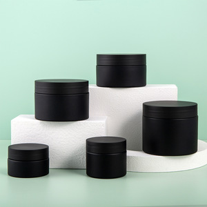 Recycled Cosmetic Containers With Lid 100ml Pp Plastic Candy Bottle Face Cream Jar Black Plastic Jars