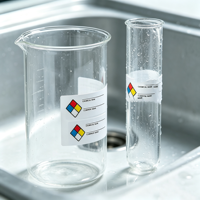Étiquettes personnalisées de laboratoire, solubles dans l'eau, sans résidus, pour tubes à essai en verre et verrerie de laboratoire, faciles à nettoyer