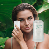 Bâton anti-transpirant en cristal naturel de marque privée 120g 100% déodorant naturel sous les aisselles de potassium et d'alun Push Varilla De Alumbre