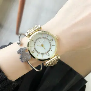 professional kids watch analogue montres ensemble bracelet en cuir watch luxury packaging boxes golden pearls ladies watches