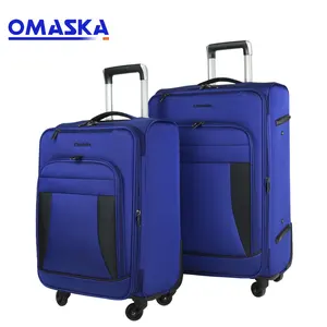 2020 Hot New Style Waterproof Nylon Large OEM Suitcase Four Wheel Trolly Traveling Roller Luggage Bag Fabric