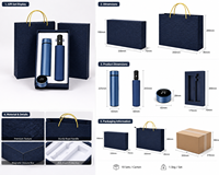 Set Hadiah Payung Logo Kustom dan Botol Vakum Premium untuk Karyawan Perusahaan, Kotak Hadiah Promosi Bisnis dengan Tas, MOQ Rendah