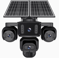 Nouvelle caméra solaire AOV à quatre objectifs, haute définition, vision nocturne extérieure 9MP, vision à quatre points de vue, surveillance cloud 10x-20x
