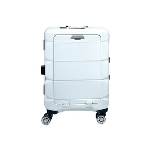 TSA kilit çok fonksiyonlu bavul 20 "el bagaj bardak tutucu alüminyum bavul ile PP