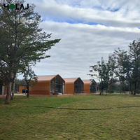 Restaurant extérieur imperméable en aluminium préfabriqué, café, glamping, maisonnette en verre avec salle de bain, hôtel
