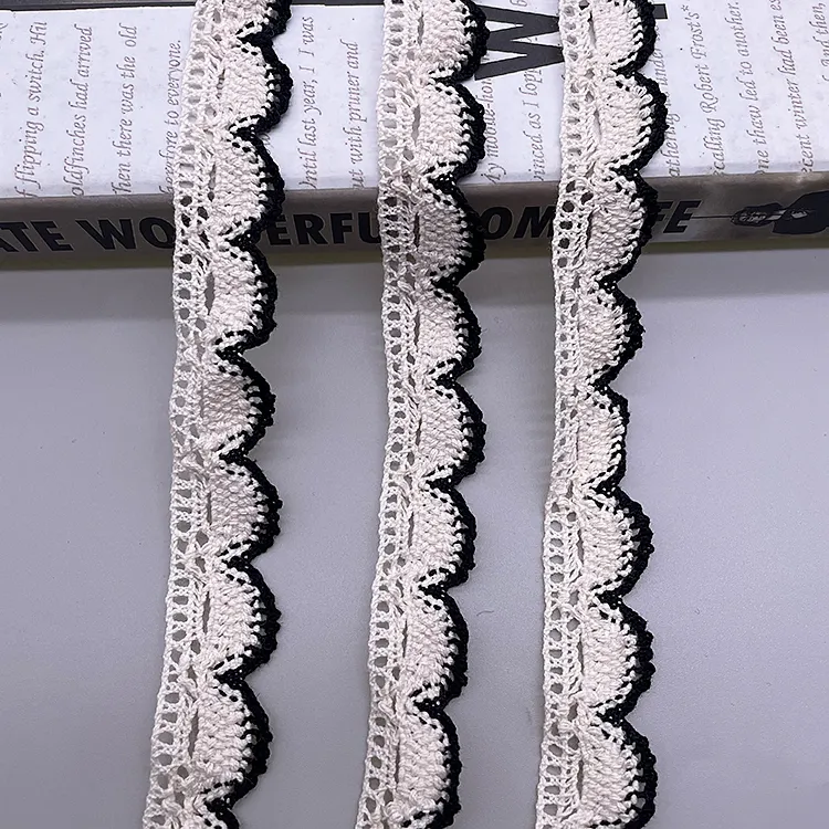 Nouveau design dentelle de coton garniture coton crochet dentelle tissu coton 5 yards libre dentelle coupe