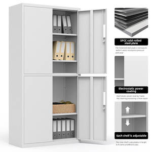 Venta Caliente Gabinetes de Almacenamiento Modulares de Acero de Alta Calidad de 4 Puertas, Archivadores con Estantes Ajustables, Modernos para Oficina en Casa, Hospital - Product Image 4