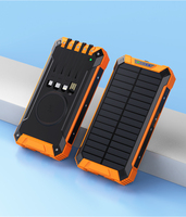 Station d'alimentation portable 20000mAh solaire, étanche, magnétique, sans fil, avec lumière LED, charge rapide 15W, 4 câbles intégrés, utilisation en extérieur