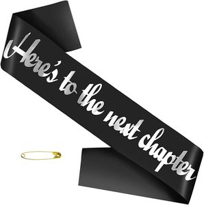 Aquí Inicia Tu Nuevo Capítulo, Plateado y Negro, Buena Suerte, Felicidades, Graduación, Nuevo Trabajo, Artículos para Fiestas de Jubilación - Product Image 1