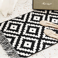Modern Hand Jacquard Woven Boho Runner Rugs Non-Slip Washable Floor Mats for Home Camping & Travel