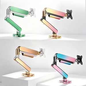 Bras <span class=keywords><strong>de</strong></span> moniteur à ressort à gaz dégradé or rose 17-35 pouces, fixation par pince <span class=keywords><strong>de</strong></span> bureau/œillet, <span class=keywords><strong>plaque</strong></span> VESA à dégagement rapide, capacité <span class=keywords><strong>de</strong></span> charge 2-10 kg - Product Image 6