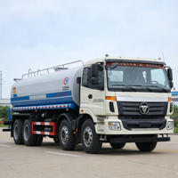 Camion arroseur d'eau Foton Auman blanc 8X4 340HP LHD Euro5 d'occasion pour le lavage des routes municipales et la lutte contre la poussière