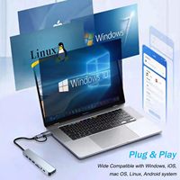 Hub Multiport USB 3.0 Tipe-C 8-in-1 PD100W Dukungan TF Antarmuka Audio 3.5mm Bahan ABS Komputer Smartphone-Tersedia