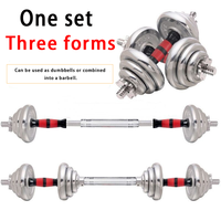 Ensemble d'haltères et de barres multifonctionnelles en fonte réglables de 10 à 58 kg, finition électro-plaquée, équipement de musculation durable unisexe