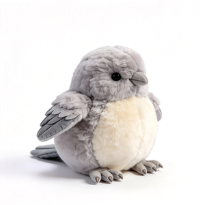 Venta Directa de Fábrica, Juguete de Peluche de Animal Adorable, Juguete de Peluche de Pájaro Gris Redondo en Oferta, Muñeco de Pájaro Realista, Peluche Personalizado - Product Image 4