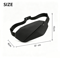 Sac de poitrine imperméable pour homme, sac banane léger en nylon, sac ceinture ajustable pour le sport, la course et les voyages