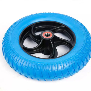 Solid Polyurethane Foam <b>Wheel</b> 14 x 3.25-8 Inches Blue Firm Tread For Handcarts - Product Image 2