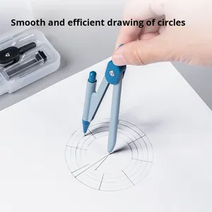 Set <span class=keywords><strong>di</strong></span> 2 Compassi Metallici Deli VC1 Basic con Ricariche <span class=keywords><strong>di</strong></span> Matita 2B per Esami e Disegno degli Studenti - Product Image 3