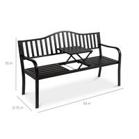 Banc pliant en acier inoxydable avec Table centrale avec tirette